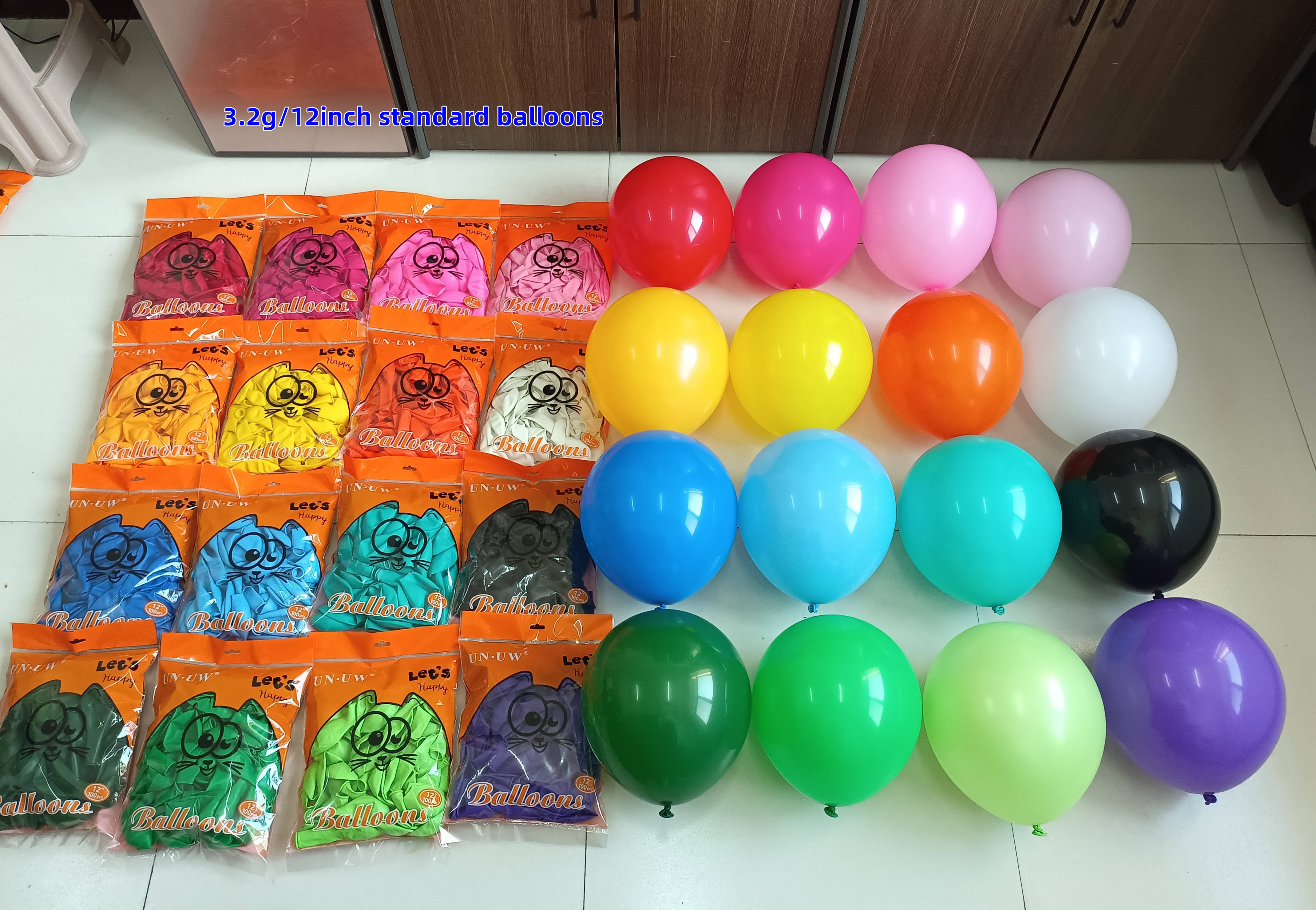 Factory Direct 2.8g 100Pcs Packing UN UW Latex Balloons for Birthdays Decorations Wholesale