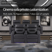Canapé de cinéma maison de première classe Design capsule spatiale moderne Villa électrique Salle vidéo VIP Ensemble en cuir avec cadre en bois