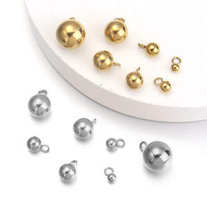 Stainless Steel Solid Bead Pendants Round Spacer Beads For Jewelry Making DIY Accessories Gold Silver Plated 3mm 6mm 8mm 10mm - Product Image 1