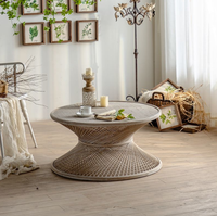 Table de salon combinée avec rangement et bord arrondi
