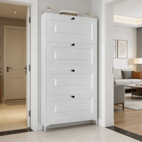 Armoire à chaussures murale moderne en métal de grande capacité avec porte coulissante