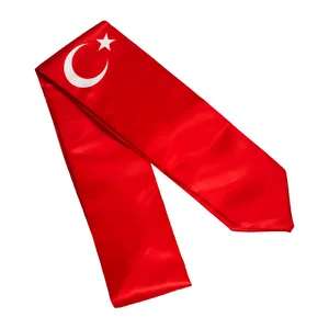 土耳其国旗毕业腰带刺绣国旗仪式定制聚酯宗教披肩