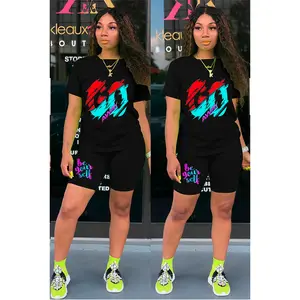 Two Piece Biker Short Set Women Clothing Short Tracksuits for Women Summer Fashion Print Shirts and Shorts Suit 2 Piece Outfits