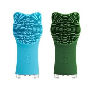 <b>Mini</b> Silicone Facial Cleansing Brush <b>Vibration</b> Face Scrubber Deep Cleansing Cat-ear-shaped Cleaning Brushes - Product Image 3