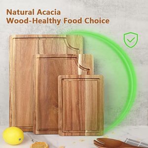 Planche à charcuterie en bois d'<span class=keywords><strong>acacia</strong></span> écologique et durable, surface lisse, non toxique, sans danger pour les aliments, idéale pour servir des fruits et des pizzas - Product Image 1