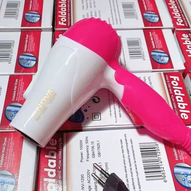 Factory Wholesale Portable Foldable 1000W Mini Hair Dryer Dormitory Low Noise Overheat protection Gift Foreign Trade Money