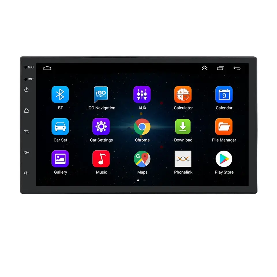 Wholesale 7" Universal 2 Din Car DVD Player GPS Navigation Android 10 OS DSP Function MP4 Model Plastic Material TV Combination