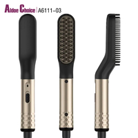 Brosse à cheveux pour hommes, appareil électrique à chauffage rapide, peigne chauffant électrique pour barbe, lisseur, étiquette privée, personnalisé, 1 pièce