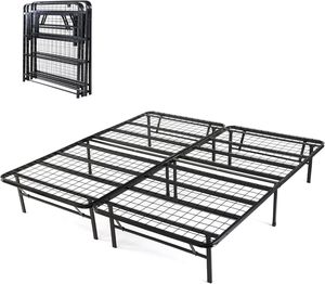 Heavy Duty Foldable Black <strong>Bed</strong> Frame 14 Inches High No Box Spring Needed Sturdy Steel Platform <strong>Bed</strong> <strong>Underbed</strong> Storage Full Size <strong>Bed</strong> - Product Image 4