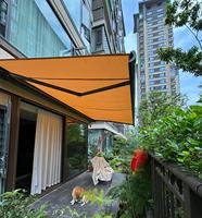 Pérgola Retráctil para Exteriores, Motorizada, de Aluminio, con LED, para Balcón, Material de PVC, Plegable