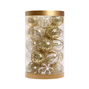 Glitter Plastic Kerstbal Boom Ornamenten Custom Kerst Foam Bal Boom Ballen Decoratie