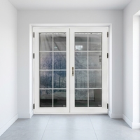 Porte d'entrée extérieure battante en bois recouvert d'aluminium PENJOY, isolation thermique et phonique, revêtement écologique en fibre de verre, sur mesure pour villa, garantie 5 ans