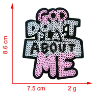 Nouvelles Broderies en Chenille à Paillettes « GOD DON'T PLAY ABOUT ME » – Appliques Thermocollantes Faites à la Main pour Jeans et Casquettes de Routier