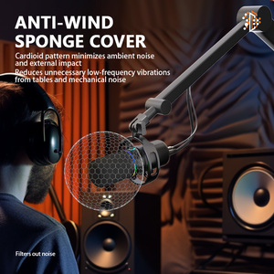 Micrófono Dinámico Profesional con Cable y Soporte para Grabación de Podcasts y Transmisión <span class=keywords><strong>en</strong></span> Vivo - Product Image 5