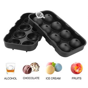 8-Color Silicone Ice Cube Tray Mold Ball Shaped Ice Ball <b>Maker</b> with Lid for Food Whiskey Chocolate for Ice <b>Cream</b> Tools - Product Image 5