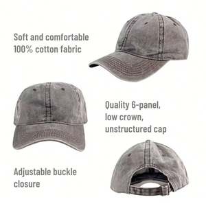 Casquettes de baseball personnalisées en jean délavé pour hommes, style snapback et trucker, avec logo brodé sur mesure, vente en gros - Product Image 3