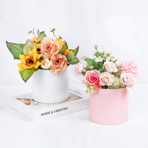 Cajas de Flores Redondas de 12x12.6cm para el Día de San Valentín, <span class=keywords><strong>Caja</strong></span> de Regalo <span class=keywords><strong>Floral</strong></span> para Rosas, <span class=keywords><strong>Caja</strong></span> de Regalo para Rosas - Product Image 2