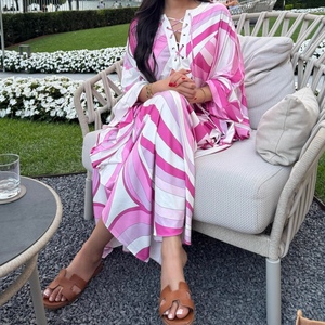 Robes longues maxi élégantes pour femmes, grandes tailles, imprimées, africaines, écologiques, teintes unies, coupe ample - Product Image 2