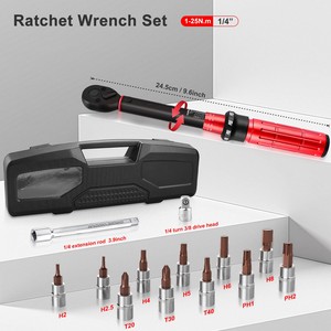 1/4" 1-25N.m Preset Torque Wrench Set with 72T <b>Ratchet</b> Head, High for Auto Motorcycle Bike Maintenance - Product Image 3