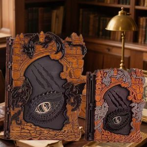 Nuevo juego de regalo de libro mágico de madera DIY superventas con patrones de dragón en caja de artesanías de madera - Product Image 2