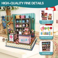 Kits de maisons miniatures DIY, puzzle en bois 3D, maison de bonbons rurale, modèle artisanal à assembler, cadeau pour les amateurs de bricolage