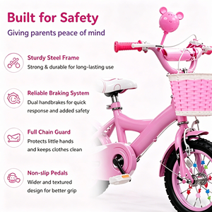 <span class=keywords><strong>Bicicletta</strong></span> a Pedali <span class=keywords><strong>per</strong></span> Bambini da 12, 14, 16, 18, 20 Pollici, Bici <span class=keywords><strong>per</strong></span> Bambine dai 2 ai 12 Anni con Forcella Singola in Acciaio - Product Image 3