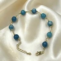 Bracelet en laiton plaqué or 18 carats avec pierres naturelles de forme libre, bijoux tendance pour femmes, cadeau
