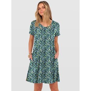 Vestido Mini de Verano para Mujer FOXA, Estampado Floral, Cuello en V, Manga Corta, Línea A, Transpirable, de Chifón, para Playa, Vacaciones, Uso Casual - Product Image 5