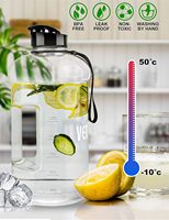 Bouteille d'eau grande capacité pour adulte avec paille et poignée, bouteilles d'eau en plastique pliables avec logo, demi-conteneur de bureau 2,2 L