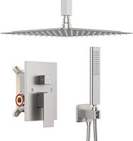 Système de douche pluie mural en acier inoxydable avec douchette, ensemble de robinetterie de salle de bain, kit de finition avec vanne pour villa
