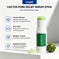 Sérum en stick à l'extrait de cactus, zinc PCA, bisabolol, acide hyaluronique, hydratant facial portable, produits de soin coréens, marque privée