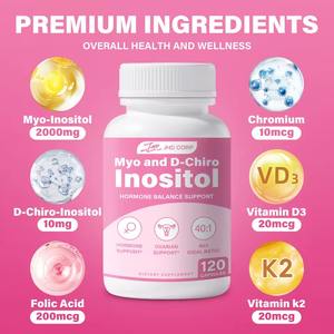 อาหารเสริมสุขภาพ oem/jhd VK12 VD3 120ชิ้น/ขวดหรือยาเม็ด <span class=keywords><strong>Myo</strong></span> <span class=keywords><strong>Inositol</strong></span> - Product Image 2