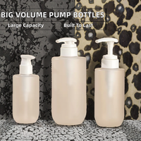 Nouvel Arrivage – Flacons Pompe en Plastique PET Blanc Mat Givré 200ml/300ml/500ml Grand Volume pour Savon Liquide et Shampoing avec Bouchon à Vis
