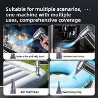 Ventilateur 130000 tr/min, 8000 mAh, 200 W, Type-C, souffleur sans fil à 3 vitesses, 2-en-1, aspirateur portatif, nettoyage de voiture et d'ordinateur