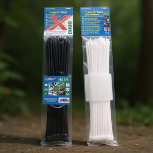 Abrazaderas para cables de 4,8 x 500 mm, 30 unidades, en blanco y negro, para organización de cableado eléctrico - Product Image 3