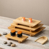 Présentoir à sushi en bambou à étages pour restaurant, hôtel, buffet – Plateau de service alimentaire en bois à plusieurs niveaux pour desserts et fêtes – Vente en gros