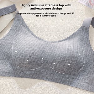 Sous-vêtements thermiques sans couture pour femmes, froncés pour éviter le relâchement et offrir un soutien aux seins, soutien-gorge oreilles de <span class=keywords><strong>lapin</strong></span> pour l'automne et l'hiver. - Product Image 3