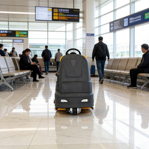 Ride on Scrubber Automatic Floor Cleaner, Battery Powered Wide Area Coverage Low Noise Design, for Indoor Commercial Use - Product Image 3