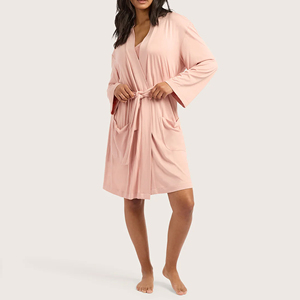 Setelan Baju Tidur Wanita Bambu Grosir, Gaun Tidur Lengan Panjang, Kimono Piyama 2 Potong, Pakaian Santai - Product Image 5