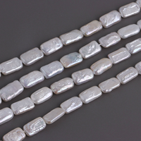 Perles d'eau douce cultivées blanches en vrac, formes baroques de pomme de terre, 9-10x16-17mm, véritables perles pour la fabrication de bijoux, vente en gros