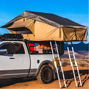 Tente de toit robuste en polycoton à carreaux enduit de PU imperméable, avec moustiquaire écologique anti-moustiques 30 densités, idéale pour les voyages en famille en voiture - Product Image 1