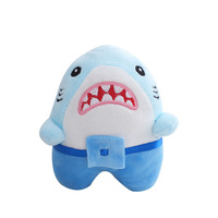 Peluche personnalisée en coton en forme de requin-anime adorable pour enfants et bébés avec porte-clés, vente en gros