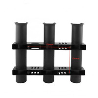 Supports muraux pour cannes à pêche, tubes de rangement, supports de cannes à pêche (3 pôles - noir)