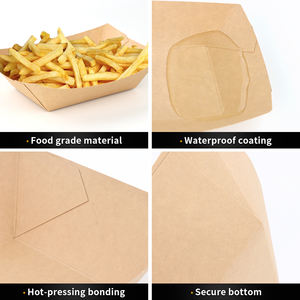 <span class=keywords><strong>Plateau</strong></span> à collation <span class=keywords><strong>jetable</strong></span> bon marché contenant du papier avec logo personnalisé pour salade de hot-dog takoyaki <span class=keywords><strong>plateau</strong></span> rectangulaire de bateau en kraft pour restaurant - Product Image 2