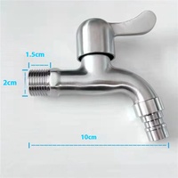 Robinet d'extérieur antivol à poignée unique en aluminium couleur laiton avec clé de verrouillage pour machine à laver