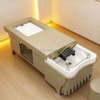 Lit de massage multifonctionnel japonais Jincheng pour salon de beauté, avec hydrothérapie LED, massage thaïlandais et cadre en cuir et bois
