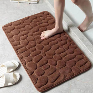 Tapis de bain en mousse à mémoire de forme <span class=keywords><strong>FIGOO</strong></span>, motif pavé rayé moderne, le plus vendu, séchage rapide, antidérapant - Product Image 3