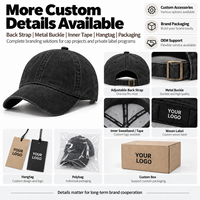 Casquette de baseball personnalisée brodée, effet délavé, OEM, marque privée, casquette ajustable à visière incurvée, logo personnalisé, fournisseur en gros