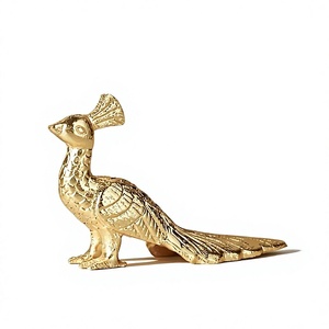 Figura de Pavo Real de Latón, Estilo Art Deco, Hecha a Mano, Estatua Artística para Mesa de Salón, Hogar u Oficina - Product Image 1