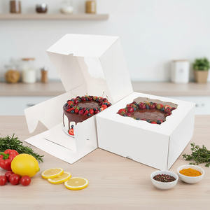 Caja Blanca para Panadería 10*10*5'' para Llevar, Buen Precio, Caja de Cartón para Donuts, Galletas y Pasteles, Caja para Pastel con Base para Pastel - Product Image 1